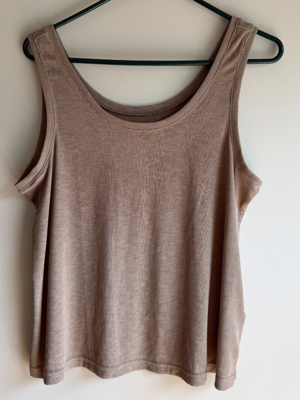 Madewell Eastover Ribbed Scoop Neck Tank Top Size Medium Taupe Brown